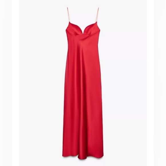 Zara Long Satin Dress - Picture 2 of 3